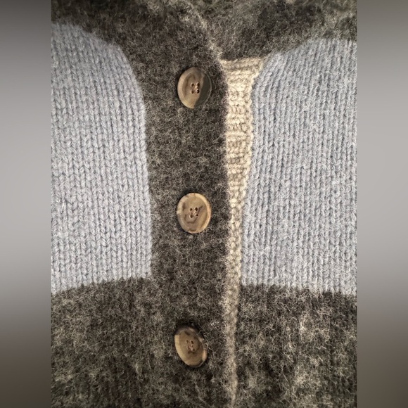 Madewell Women’s Wool Blend Blue and Black Rugby Striped Sweater, Large - Picture 12 of 16